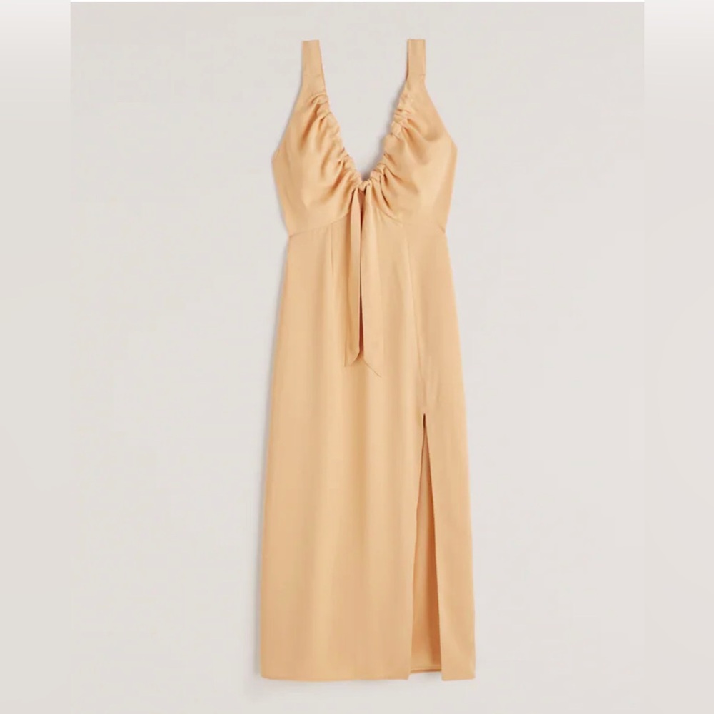 Abercrombie & Finch Cinched Neck Slip Midi Dress